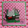 A4 papier (knalrose met rode kers)