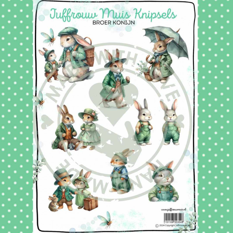 Juffrouw Muis Knipsel - Broer Konijn