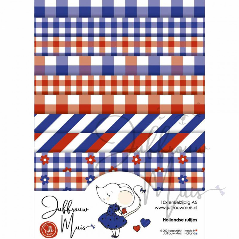 Tiny Cardstock - A5 - Hollandse ruitjes - Silk edition Tiny Cardstock - A5 - Hollandse ruitjes - Silk edition