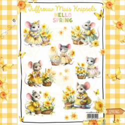 Juffrouw Muis Knipsel - Hello Spring