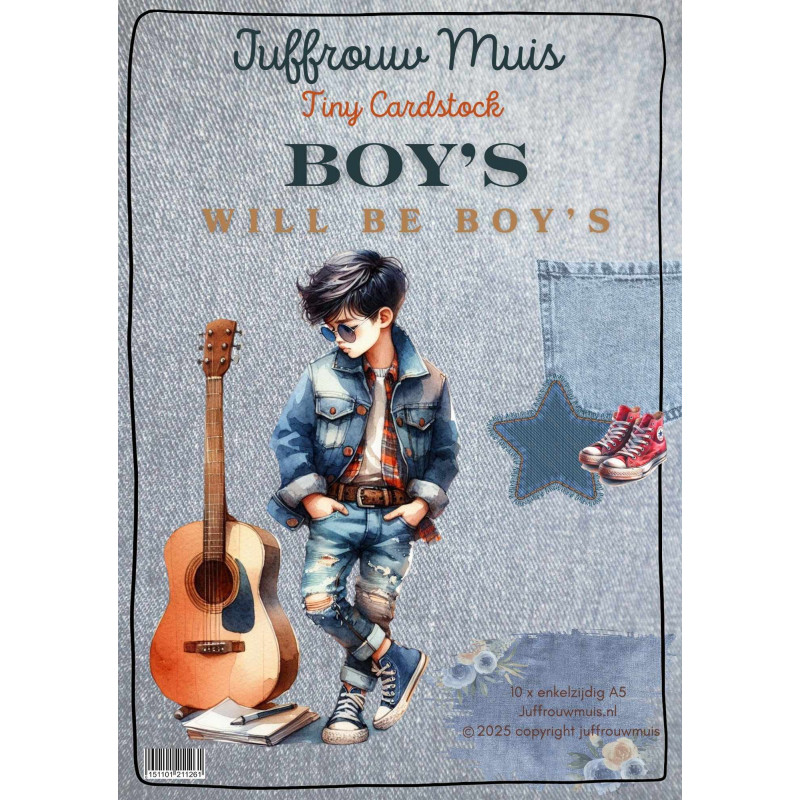 Tiny Cardstock -  A5 - Boy's will be Boys
