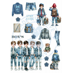 Tiny Cardstock -  A5 - Boy's will be Boys