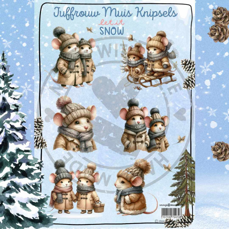 Juffrouw Muis Knipsel - Let it snow