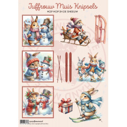 Juffrouw Muis Knipsel - Hop Hop in de sneeuw