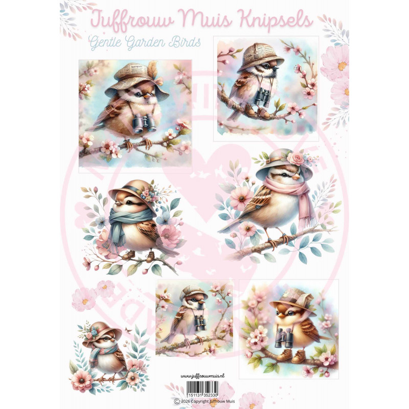 Juffrouw Muis Knipsel - Genlte Garden Birds