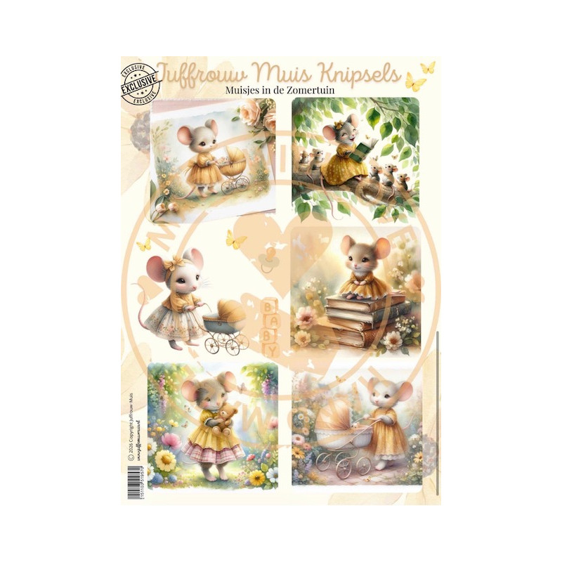 Juffrouw Muis Knipsel - Muisjes in de zomertuin - Exclusive