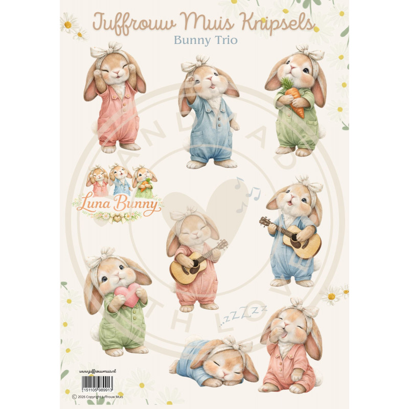 Juffrouw Muis Knipsel - Luna Bunny - Bunny Trio