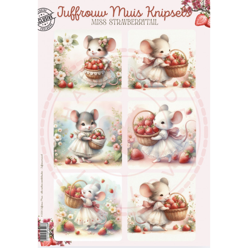 Juffrouw Muis Knipsel - Miss Strawberrytail