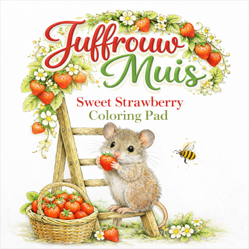 Juffrouw Muis - Coloring Pad - Sweet Strawberry
