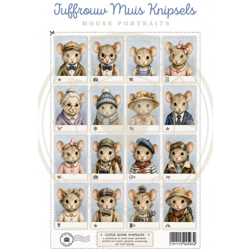 Juffrouw Muis Knipsel - Mouse Portriats