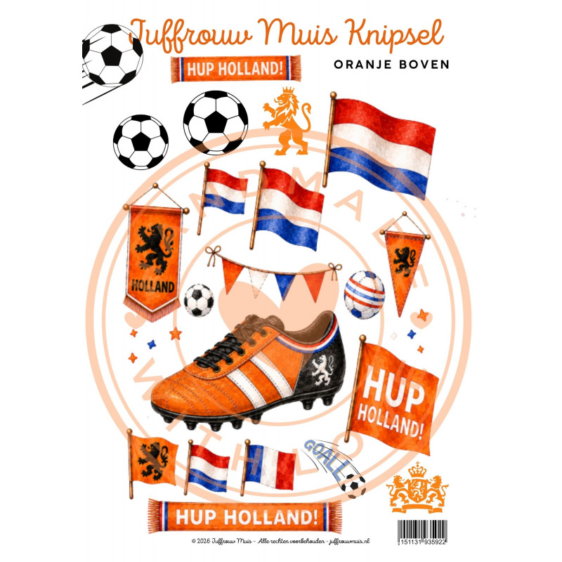 Juffrouw Muis Knipsel - Hup Holland - Oranje Boven