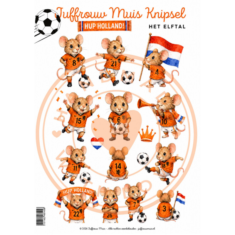 Juffrouw Muis Knipsel - Hup Holland - Het Elftal
