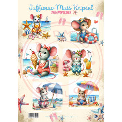 Juffrouw Muis Knipsel - Strandplezier