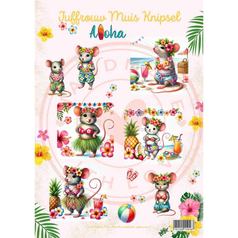 Juffrouw Muis Knipsel - Aloha