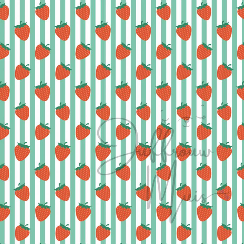 A4 papier (groene streep met aardbei)