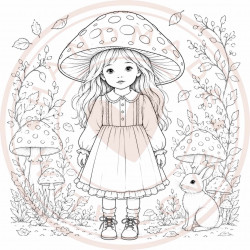 Juffrouw Muis - Coloring Pad - Mushroom Meadow