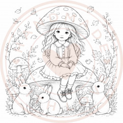 Juffrouw Muis - Coloring Pad - Mushroom Meadow