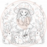 Juffrouw Muis - Coloring Pad - Mushroom Meadow