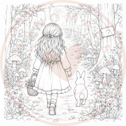 Juffrouw Muis - Coloring Pad - Mushroom Meadow