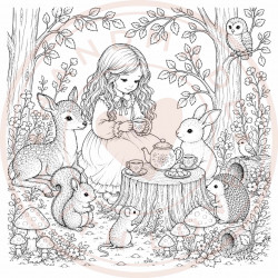 Juffrouw Muis - Coloring Pad - Mushroom Meadow