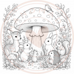 Juffrouw Muis - Coloring Pad - Mushroom Meadow