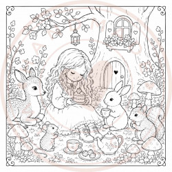 Juffrouw Muis - Coloring Pad - Mushroom Meadow