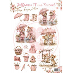 Juffrouw Muis Knipsel - Rainy Days Mice