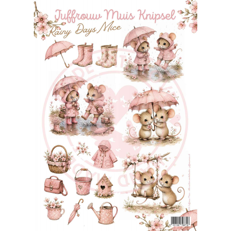 Juffrouw Muis Knipsel - Rainy Days Mice