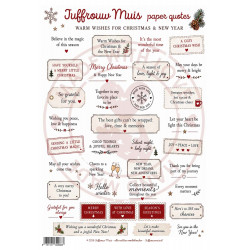 Juffrouw Muis Knipsel - Paper Quotes - Warm Wishes For Christmas