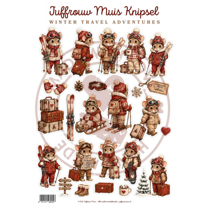 Juffrouw Muis Knipsel - Winter Travel Adventures