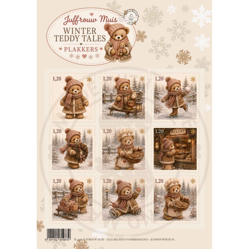 Juffrouw Muis  - Winter Teddy Tales - Plakkers