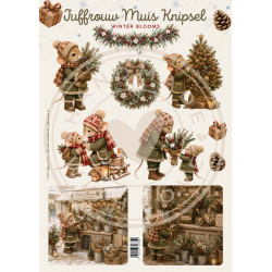 Juffrouw Muis Knipsel - Winter Blooms