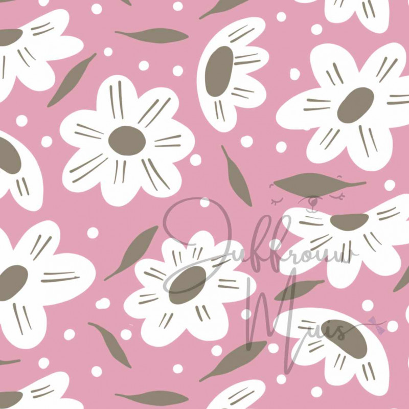 A4 papier (boerderij grote bloem -rose)