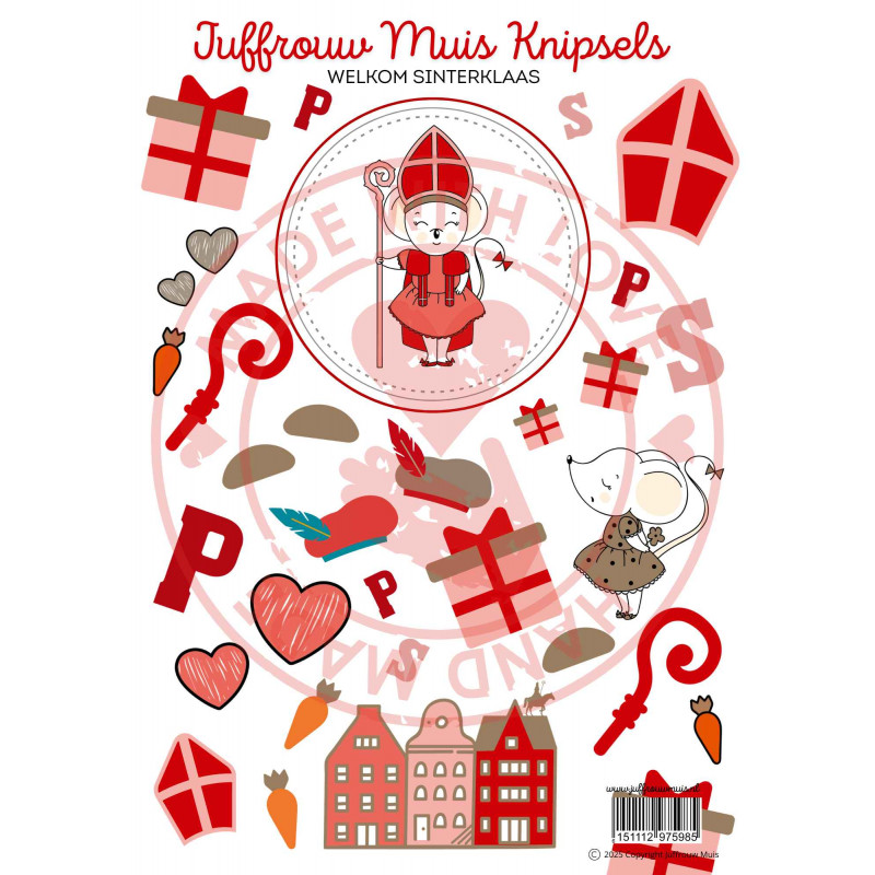 Juffrouw Muis Knipsel - Welkom Sinterklaas