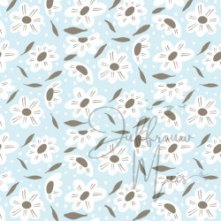 A4 papier (boerderij grote bloem - babyblauw)