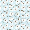A4 papier (boerderij grote bloem - babyblauw)