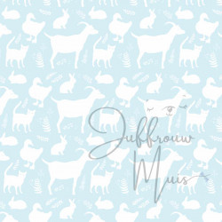 A4 papier (boerderijdieren - babyblauw)