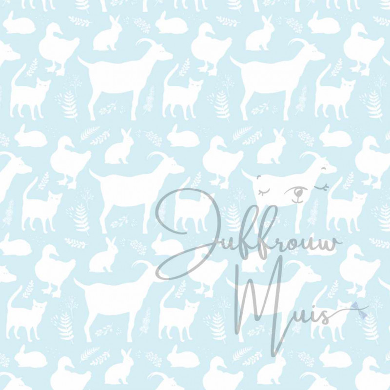 A4 papier (boerderijdieren - babyblauw)