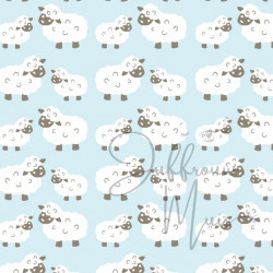 A4 papier (boerderij schaapjes - babyblauw )