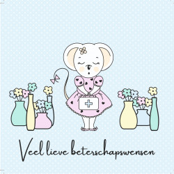 Kaartje Juffrouw Muis (veel lieve beterschapswensen)