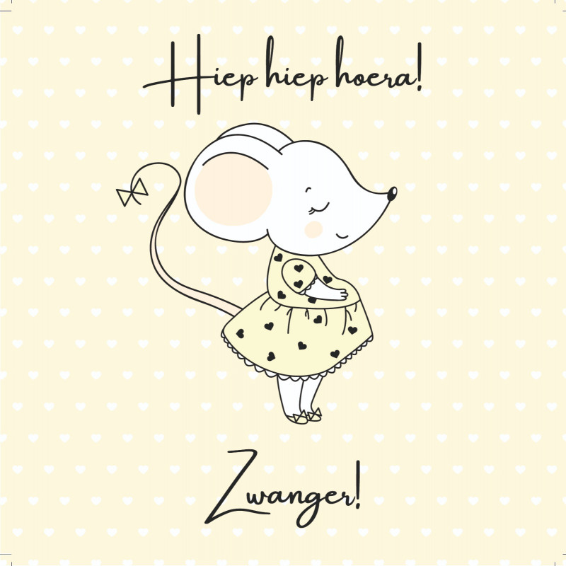 Kaartje Juffrouw Muis (hiep hiep hoera..zwanger!)