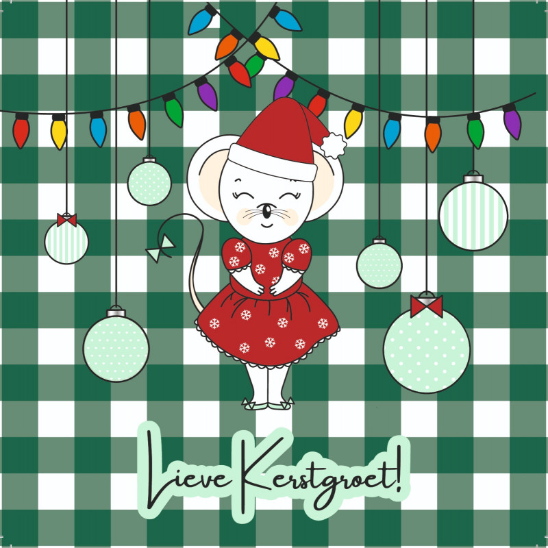 Kaartje Juffrouw Muis kerst (lieve kerstgroet)